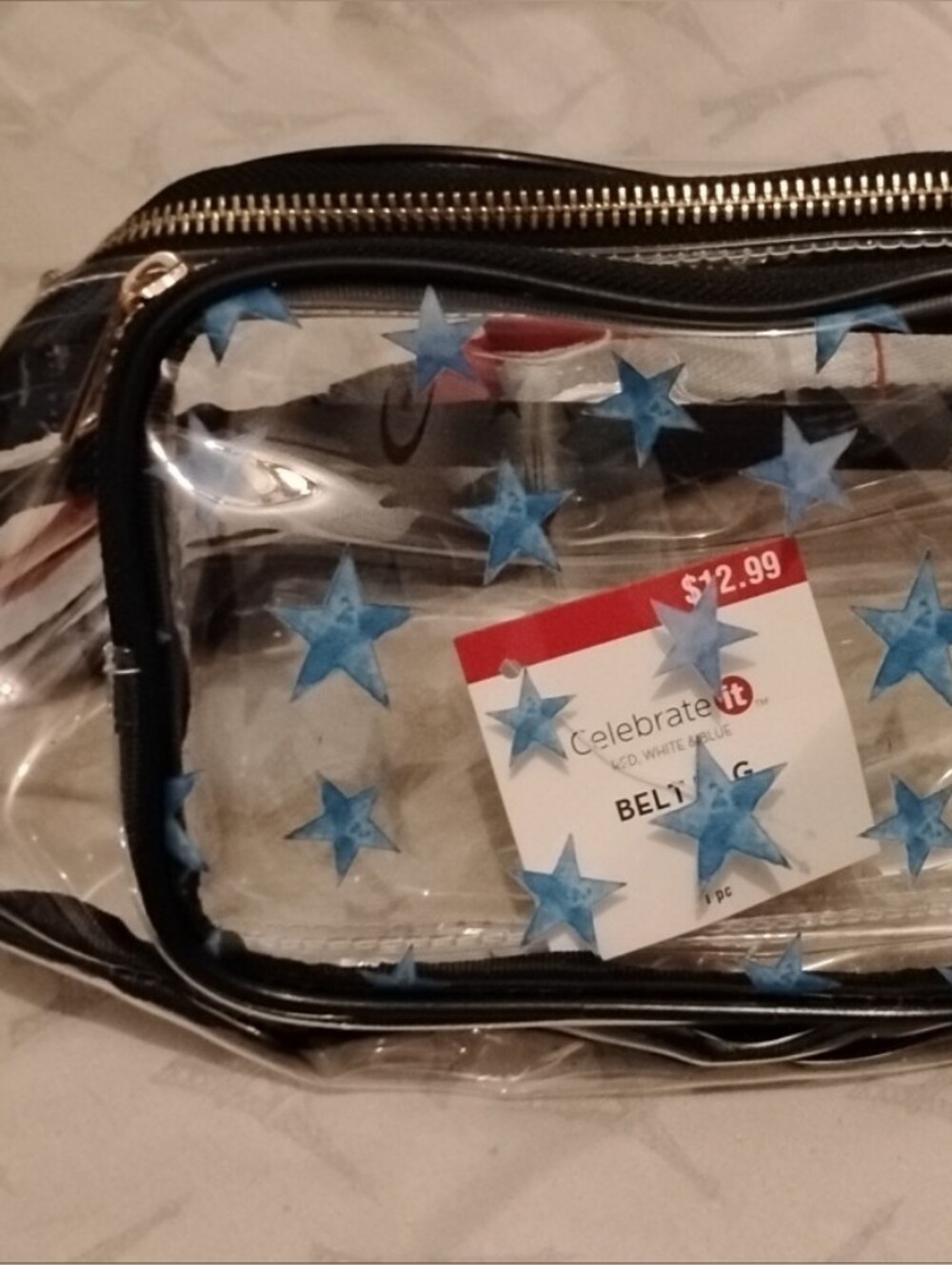 Celebrate It Clear Stars Stripes  Patriotic Belt Bag NWT Concerts Sports Travel